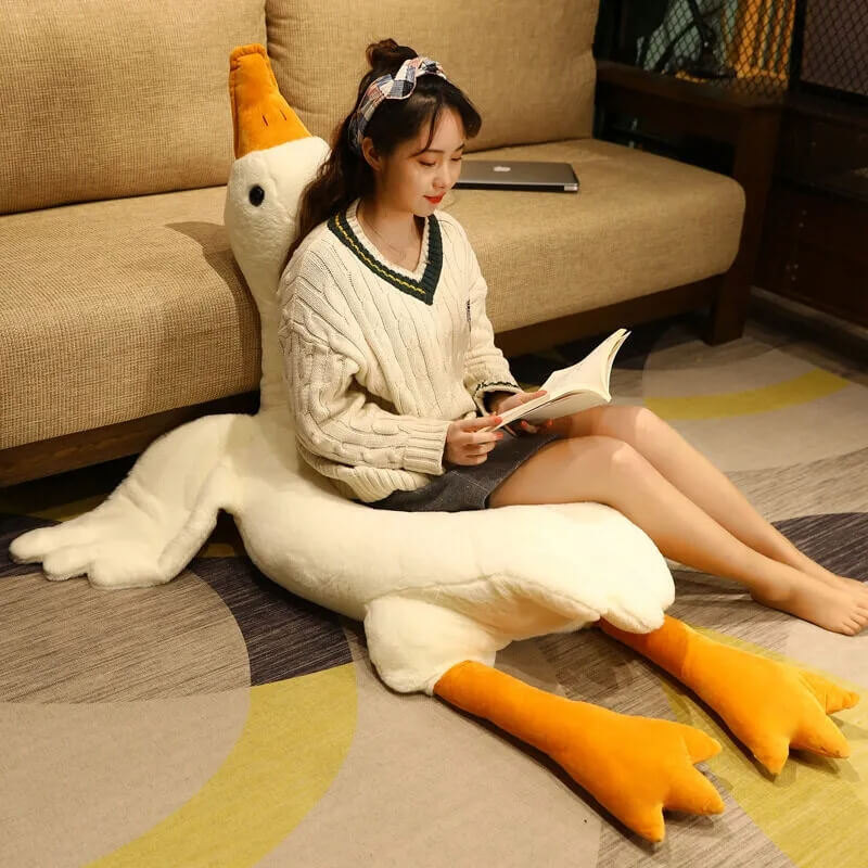Giant Goose Plushie used as a pillow