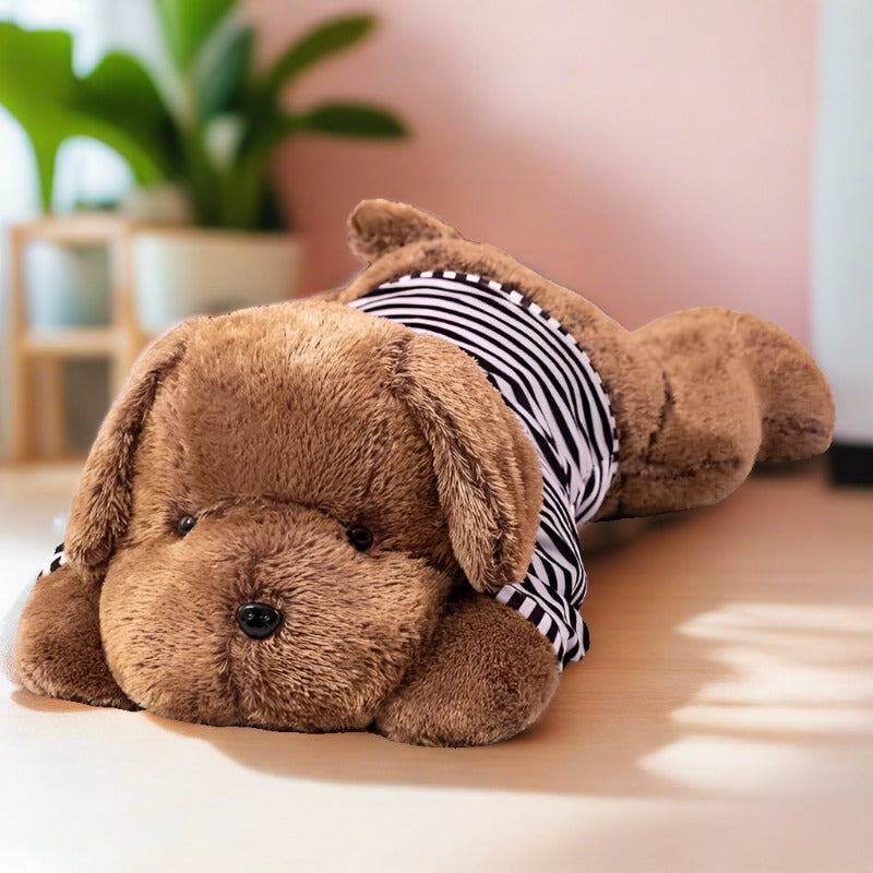 Giant Plushie Dog black striped t-shirt