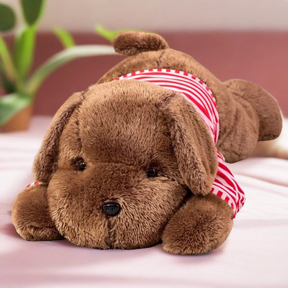 Giant Plushie Dog stuffed animal red striped t-shirt