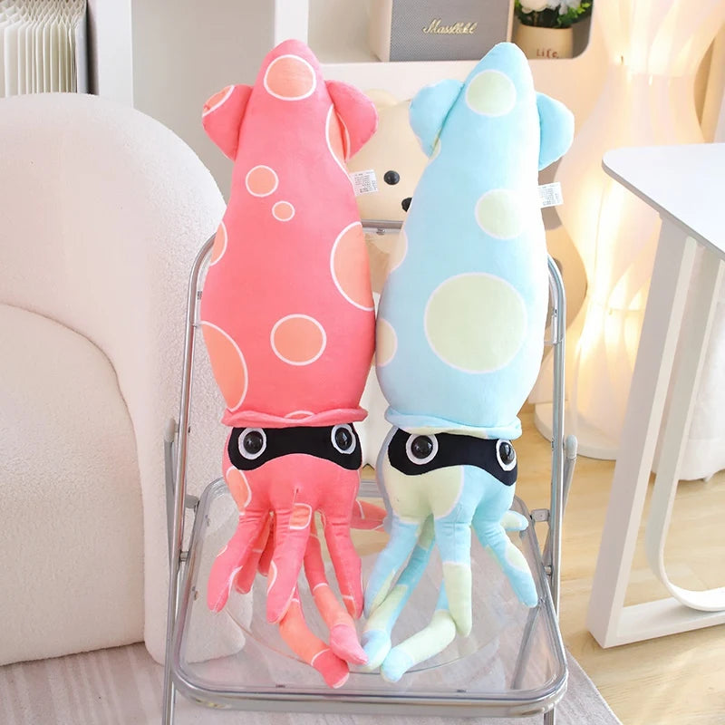 Inky Winky Cuddle Squid Pink and Blue Plushie