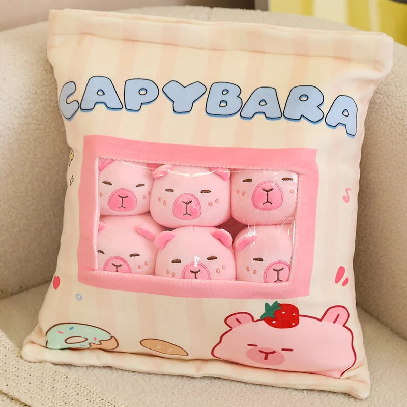 Kawaii Capybara Pudding Plushie Pink