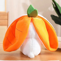 Kawaii Carrot Bunny Plushie carrot, open view from back