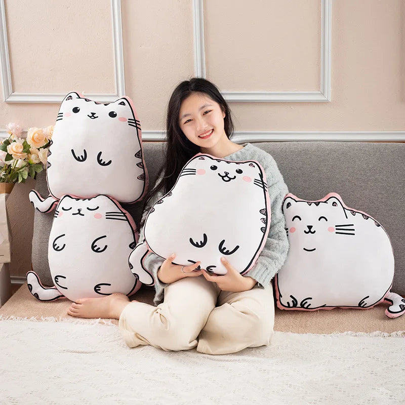 Kawaii Cartoon Cat Plushie Pillow