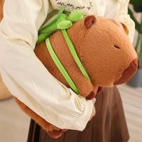 Kawaii Fluffy Capybara Plushie stuffed animal with backpack