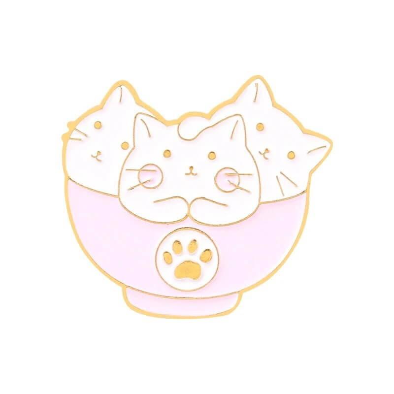 Kawaii Pink Cat Pin Set brooch