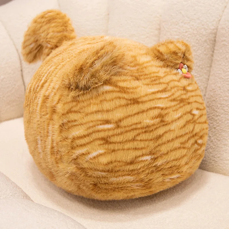 Kawaii Round Kitty Cuddle Plush Yellow Color