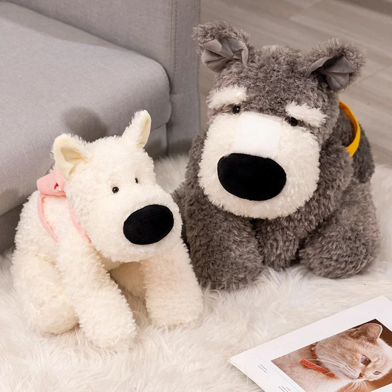 Schnauzer Plushie White and Gray