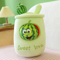 Kawaii Sweet Love Boba Tea watermelon plushie
