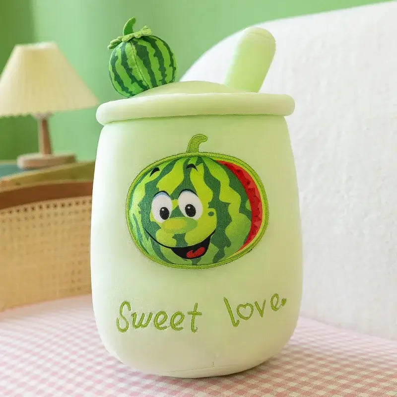 Kawaii Sweet Love Boba Tea watermelon plushie