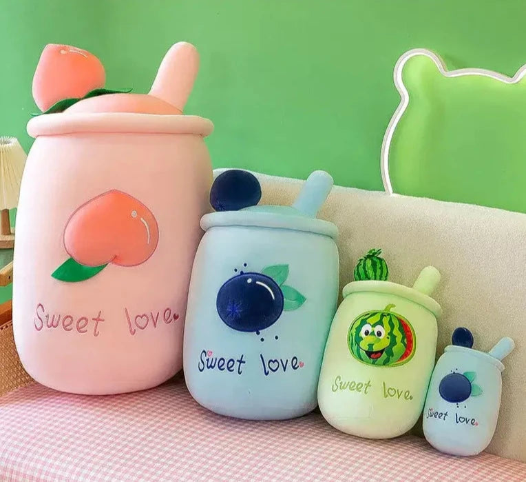 Kawaii Sweet Love Boba Tea plushie sizes