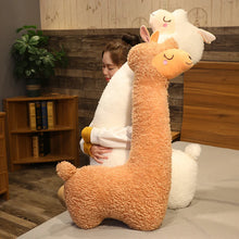 Long Alpaca Plushie Brown and White Colors
