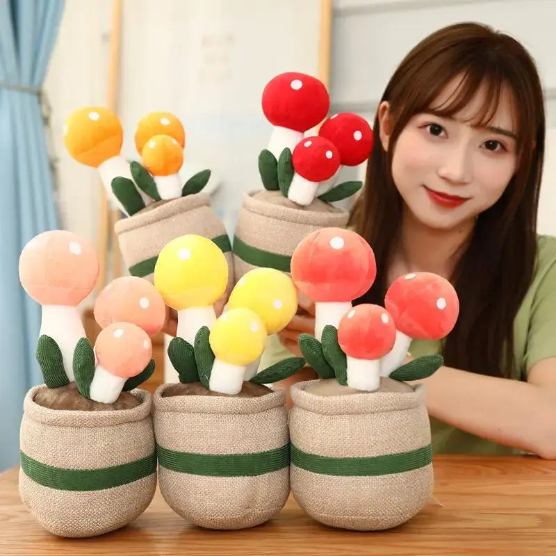Mushroom Meadow Plush Planter Kawaii Plushie