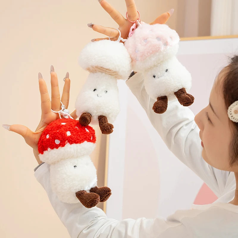 Mushroom Puff Plushie Keychain Colors