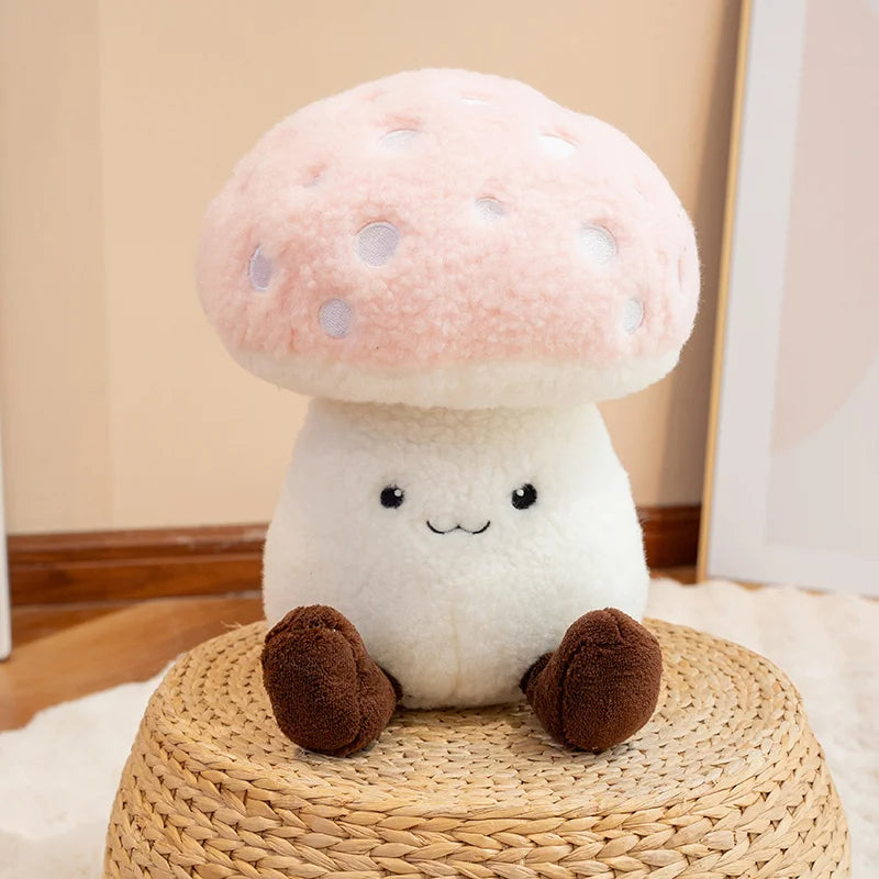 Mushroom Puff Plushie Pink