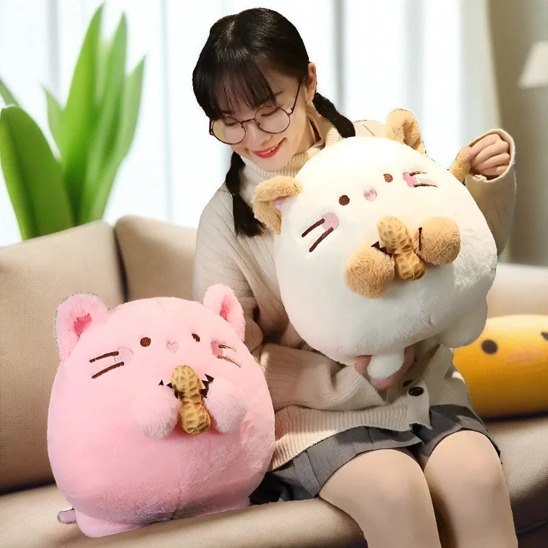 Nuts About You: Kawaii Mouse plushie pink and white large size