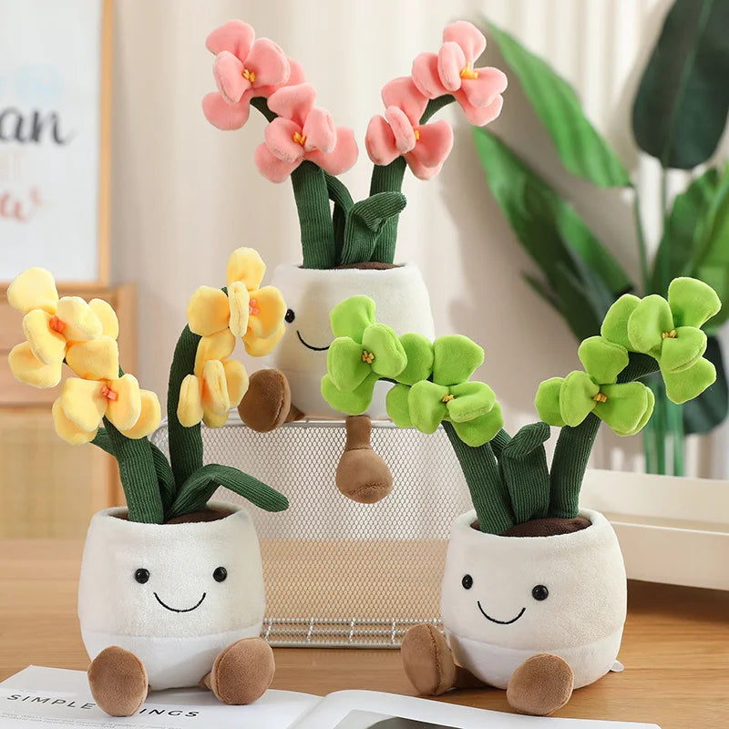 Orchid Plushie Pink Yellow and Green Colors