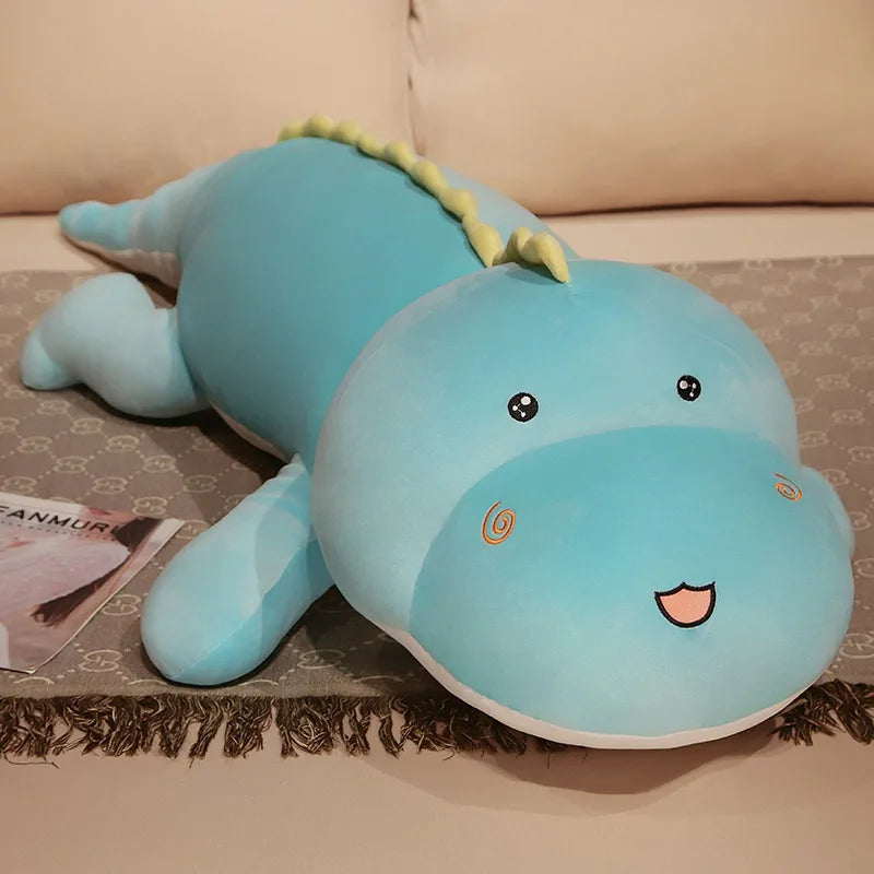 Oversized Dinosaur Plushie Body Pillow Blue Plush