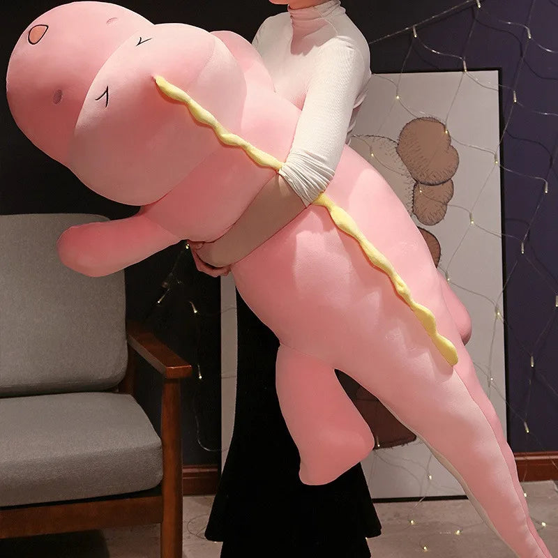 Emotional support plush Dinosaur Body Pillow Pink Color