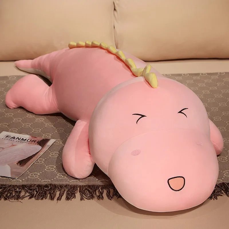 Oversized Dinosaur Plushie Body Pillow Pink soft toy