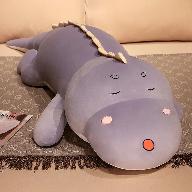 Oversized Dinosaur Plushie Body Pillow Purple plush soft toy