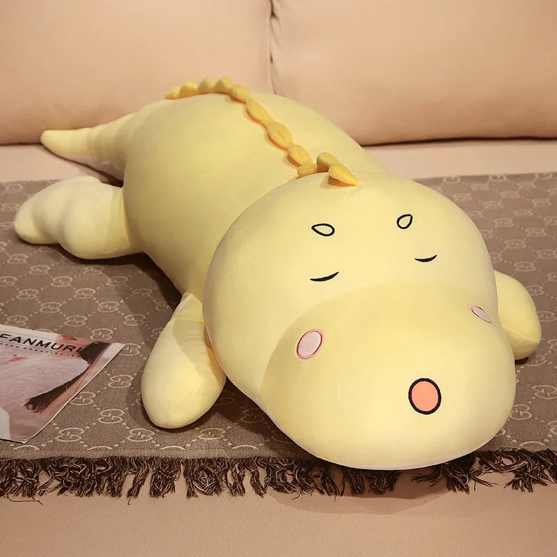 Oversized Dinosaur Plushie Body Pillow Yellow stuffed animal toy