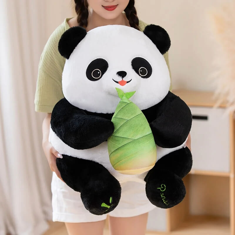 Panda Bamboo Delight stuffed animal detailed close up