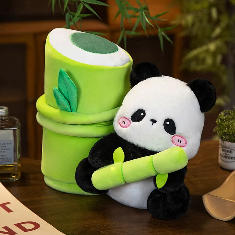 Panda Hideaway Plushie detailed
