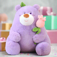 Petal Paws Hug Bear rose stuffed animal plushie purple