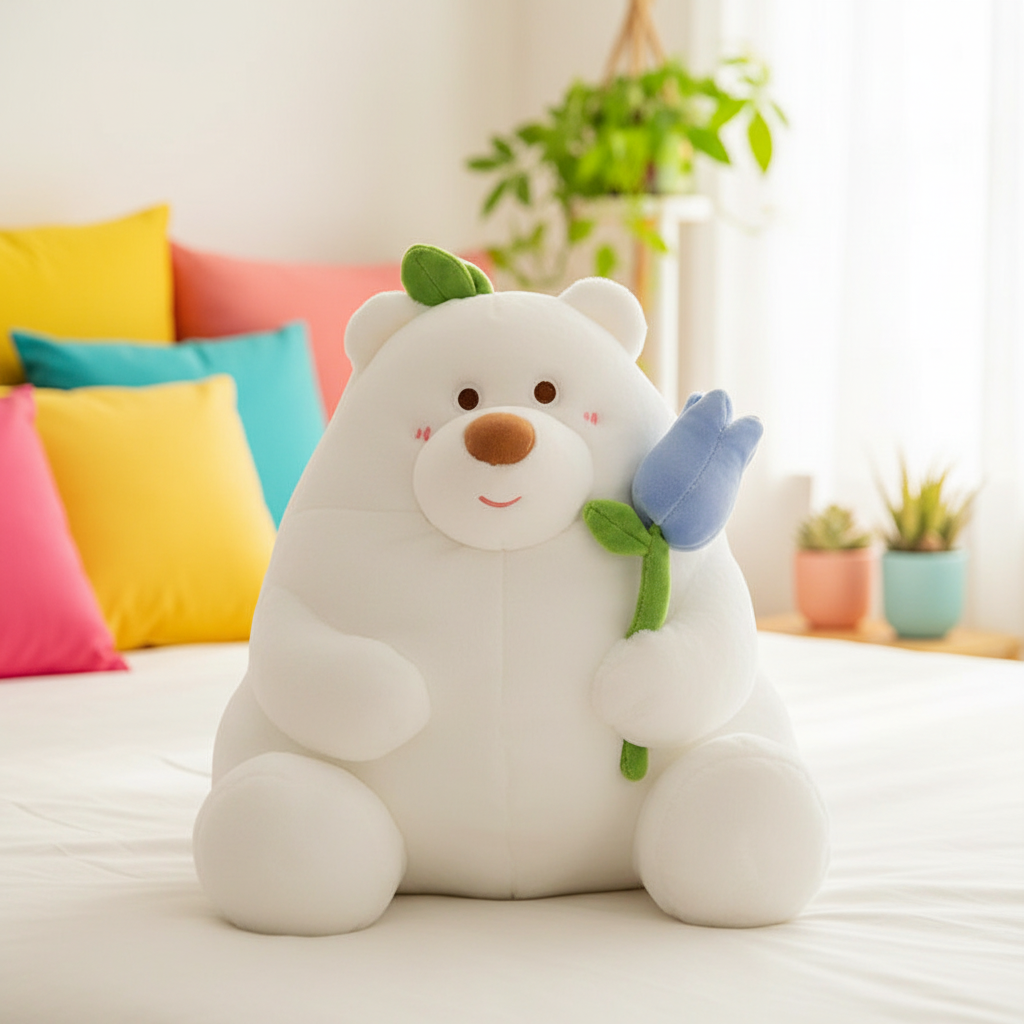 Flower Teddy Bear Plushie | Cute Stuffed Bear | Dandelion Vine