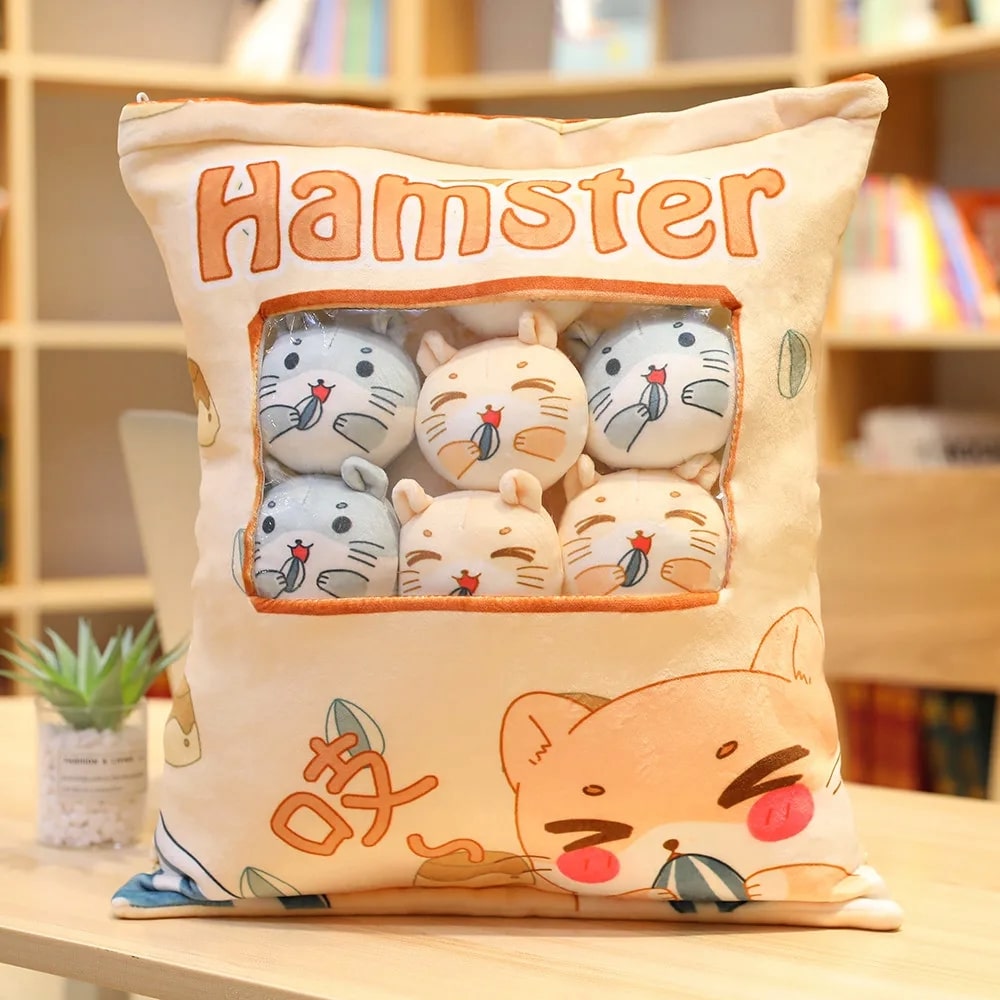 Petite Puff Pouch hamster plushie
