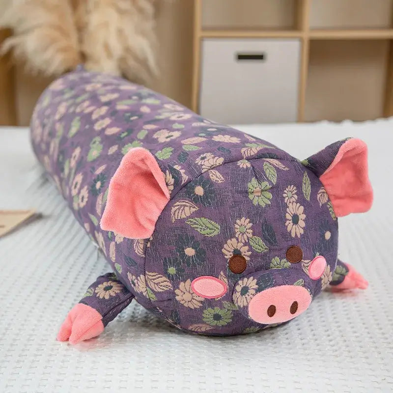 Piggy Paradise Floral Dream Pillow stuffed animal purple