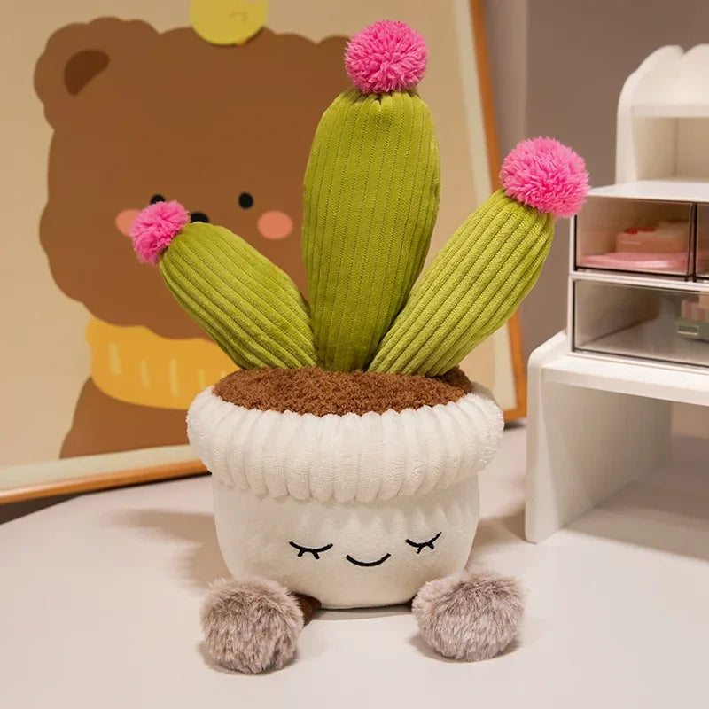 Plush Potted Garden Series Flowering Cactus Kawaii Plushie