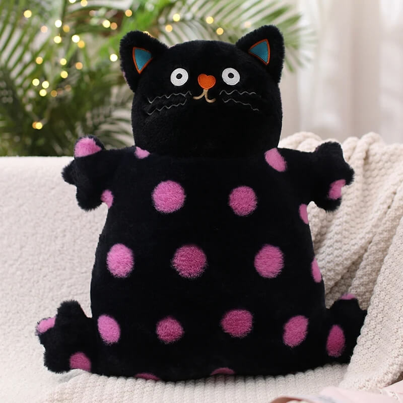 Polka Paws Plush black cat