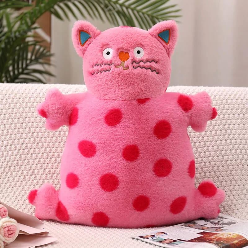 Polka Paws Plush pink cat