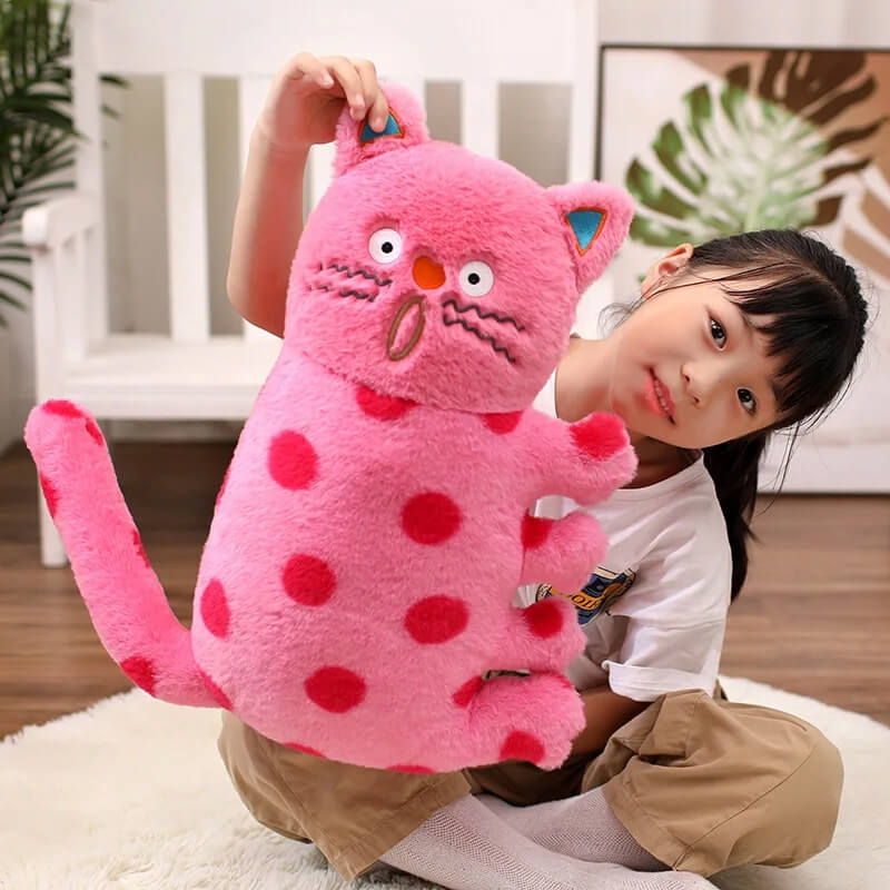 Polka Paws Plush pink cat stuffed animals
