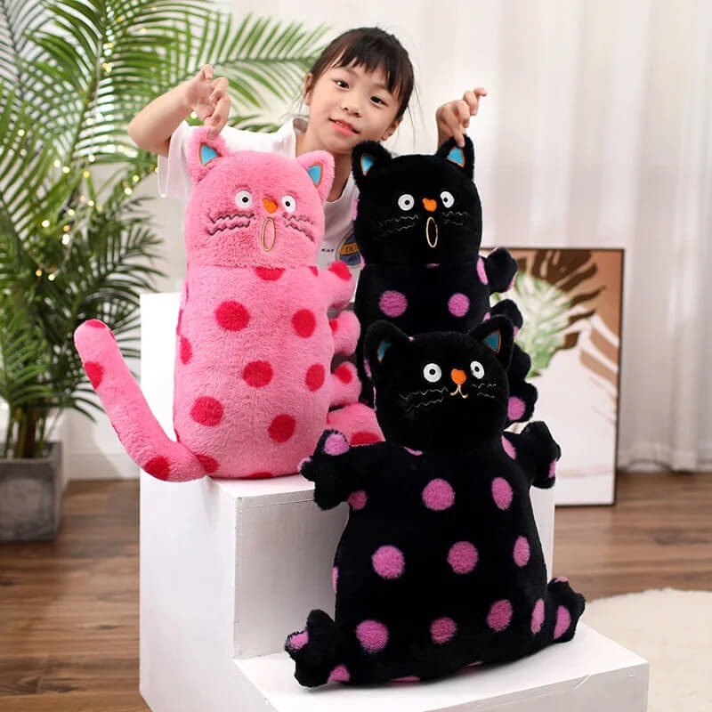 Polka Paws Plush Kawaii PolkaDotted Cat