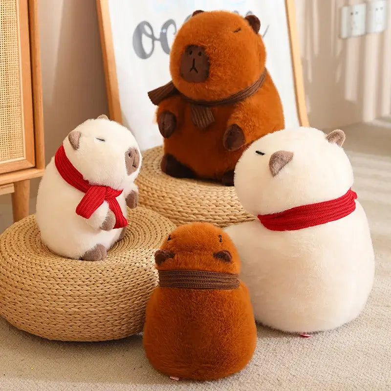 Scarf Wearing Capybara stuffed animal colors and size chart