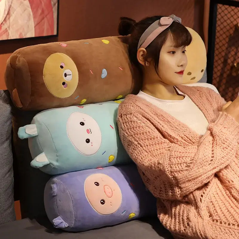 Snuggle Squad Long Plushie Pillow Showing Back Support