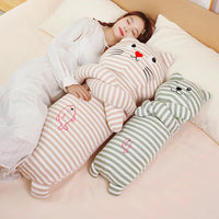 Snuggle Stripe Cat Body Pillow Large and Small Sizes