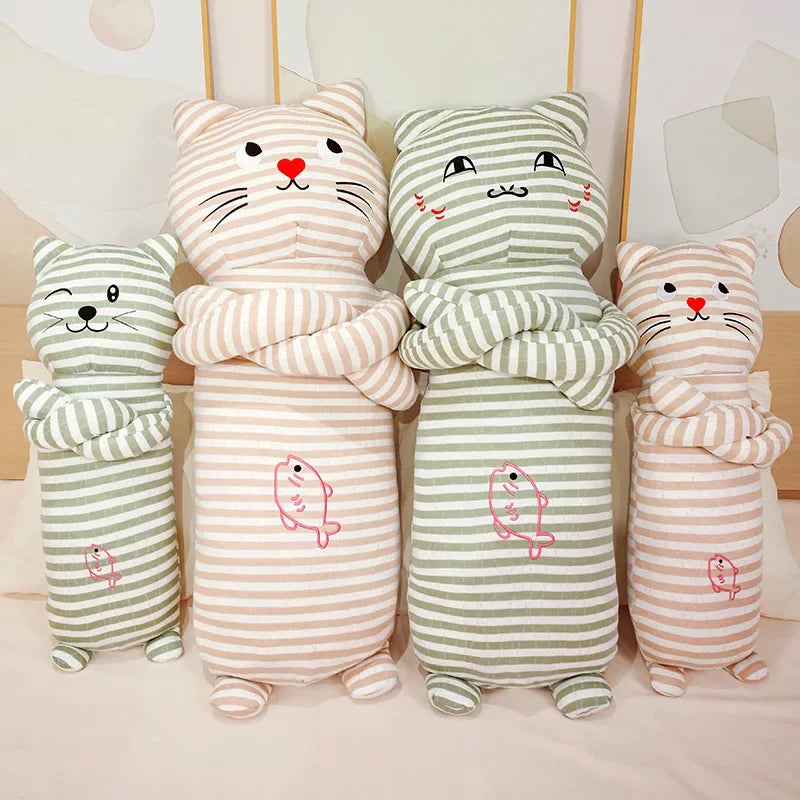 Snuggle Stripe Cat Body Pillow Plushie