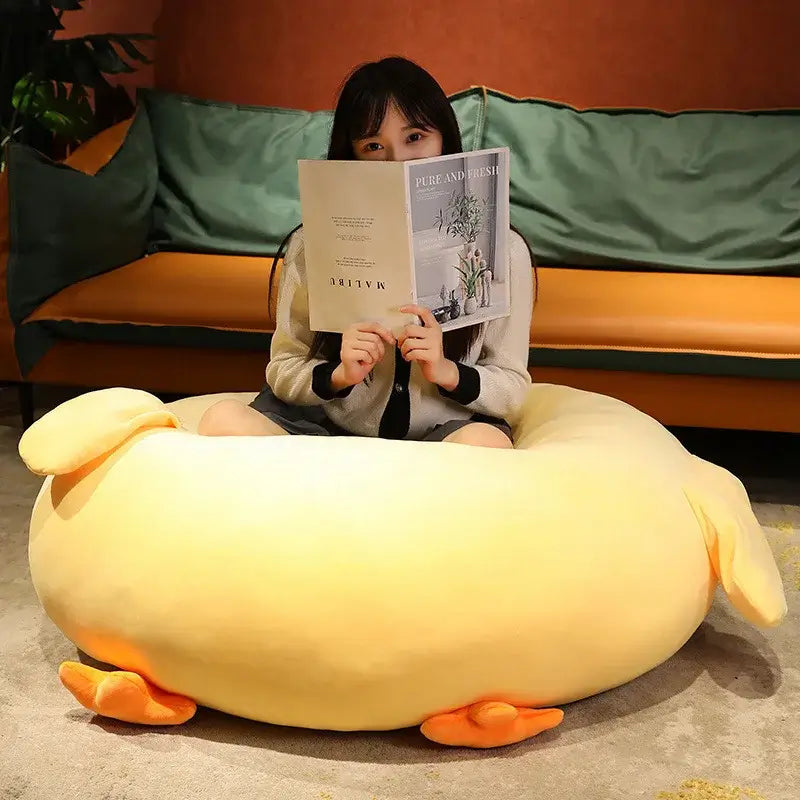 Squishy Chicken Cuddle Plushie Used as Seat