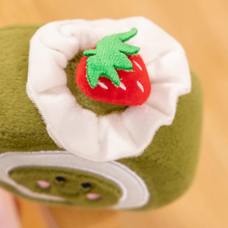 Strawberry Dream Roll Plushie Top Detail View