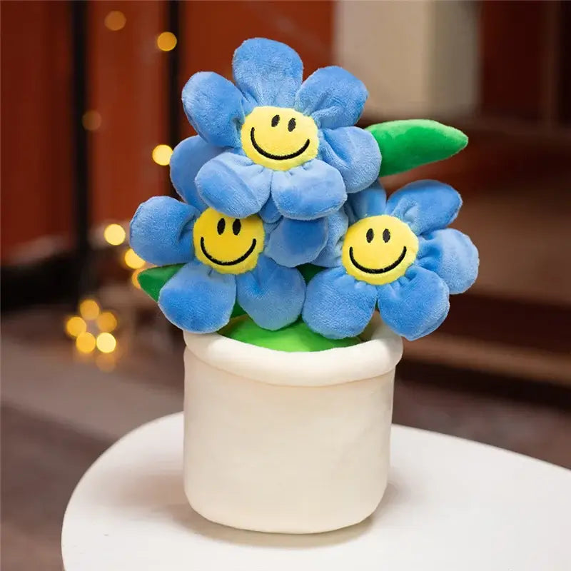 Sunshine Bloom Daisy Kawaii Plushie Dark Blue
