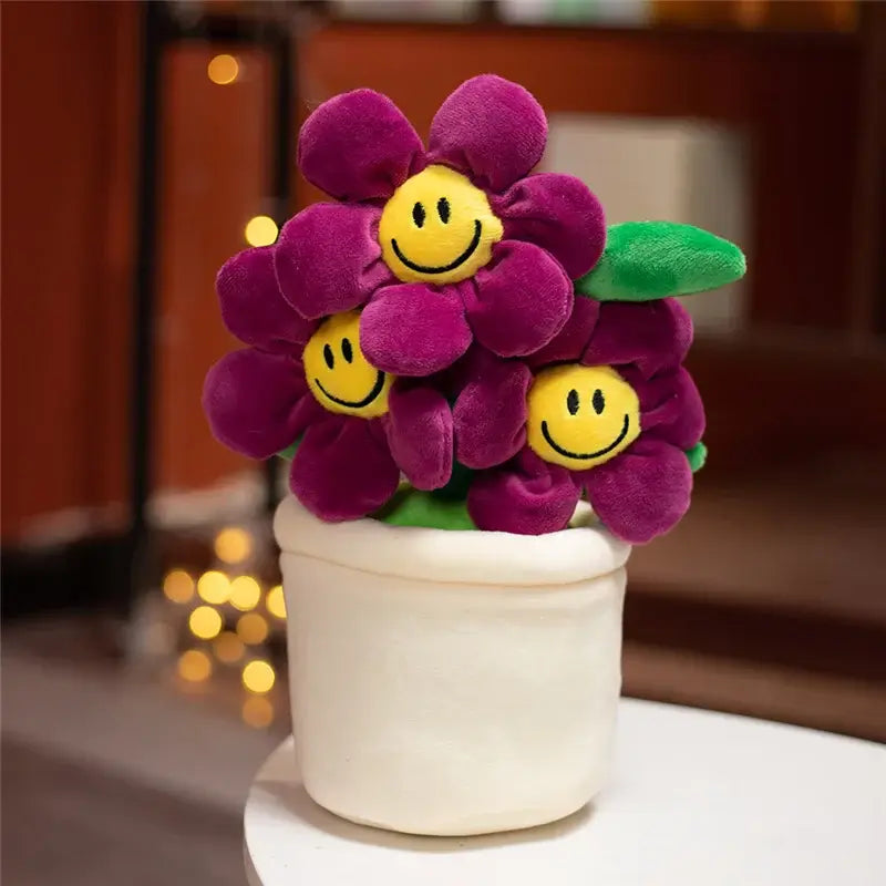 Sunshine Bloom Daisy Kawaii Plushie Dark Purple