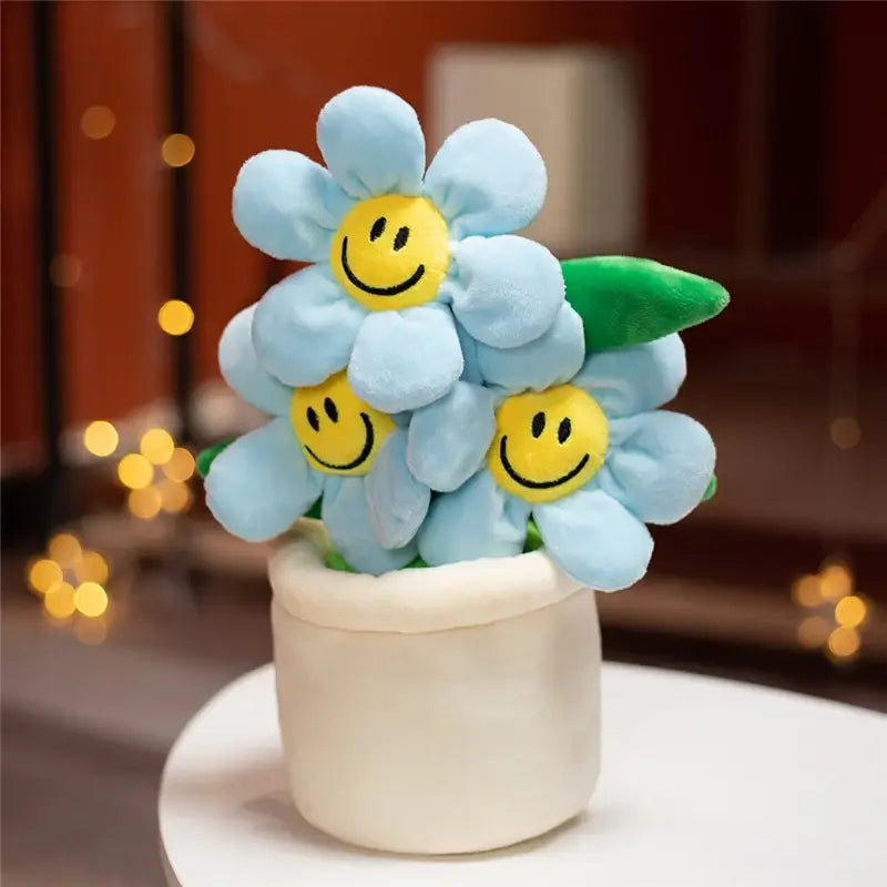 Sunshine Bloom Daisy Kawaii Plushie Light Blue
