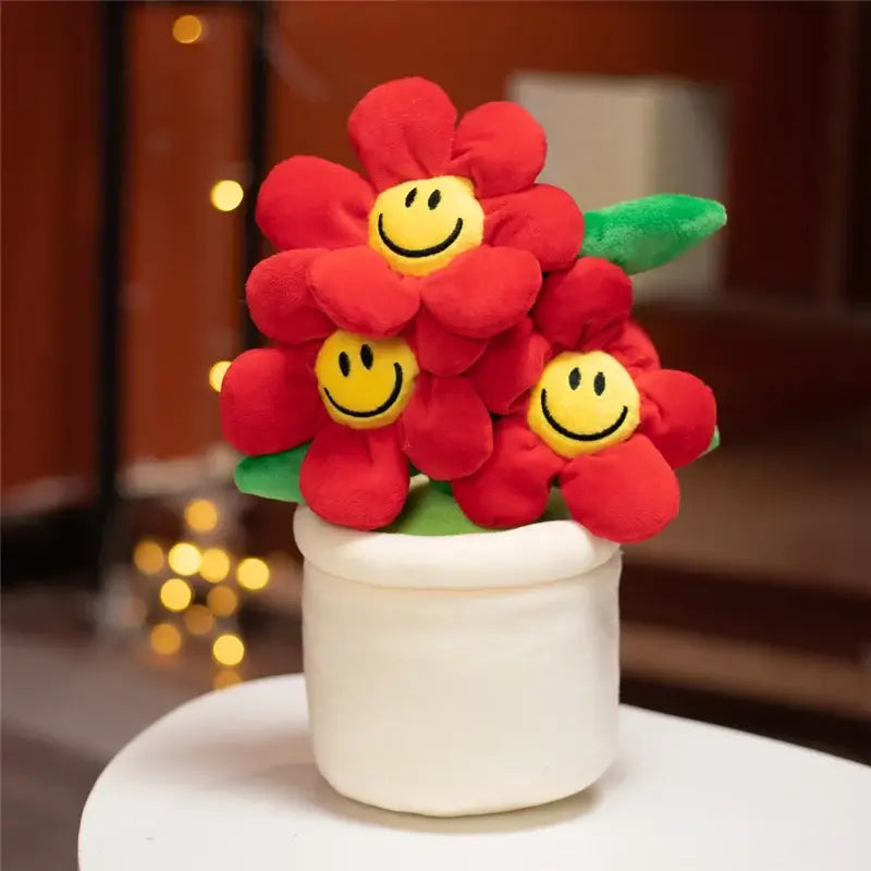 Sunshine Bloom Daisy Kawaii Plushie Red