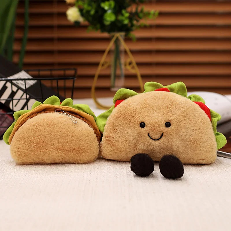 Kawaii Taco Plushie Detail Front and Back