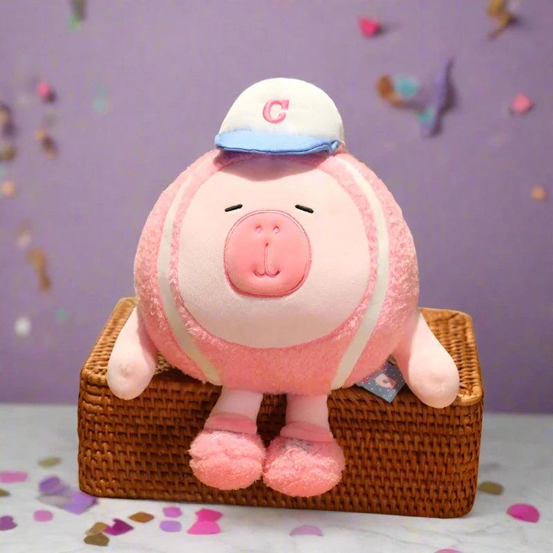 Tennis Ball Capybara Kawaii Plushie Pink