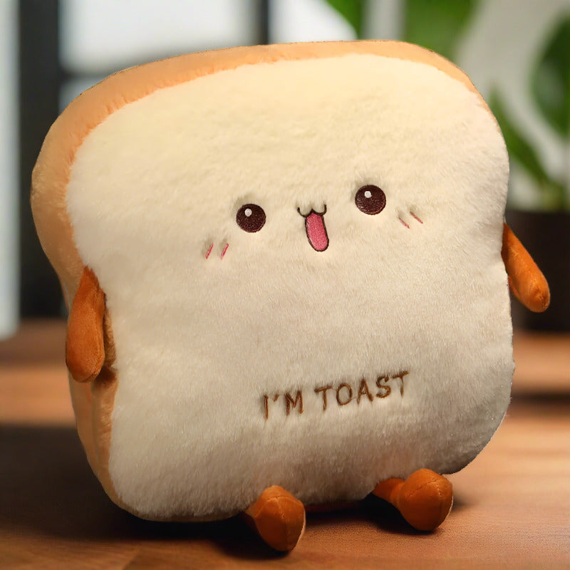 Toasty Hand Warmer Plushie tongue out toast