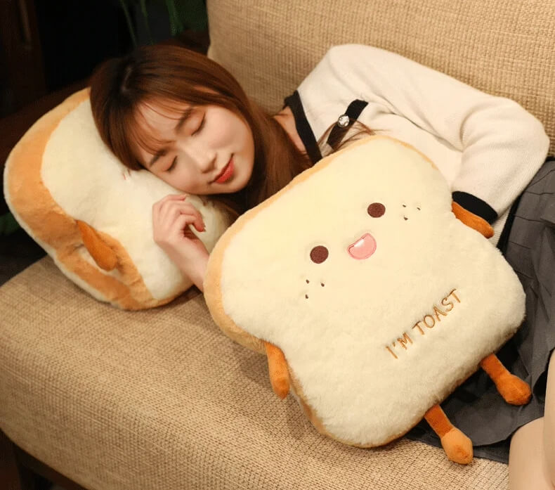 Toasty Hand Warmer Plushie in use